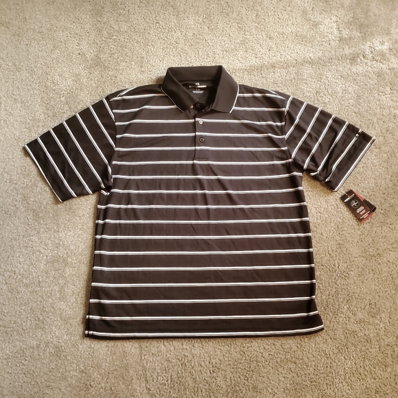 NWT Men's Cool Comfort Striped Golf Polo Large - Picture 4 of 9